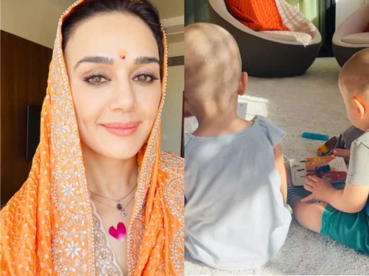 Preity Zinta's twins Jai and Jiya got shaved, the actress shared the picture