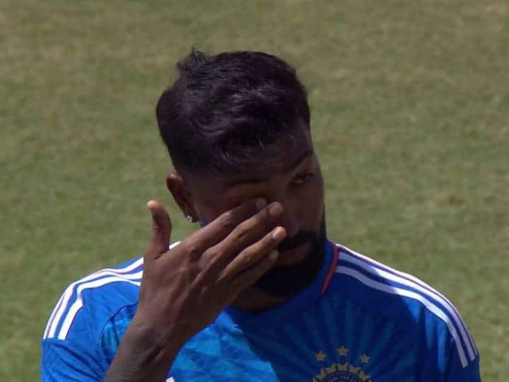 Captain Hardik Pandya became emotional during the national anthem, tears rolled down his eyes