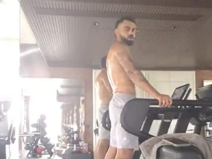 'Holiday is still...' King Kohli sweats in gym, tightens waist before Asia Cup, video viral