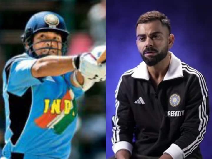 What was Virat Kohli doing when Sachin hit Akhtar for a six in the World Cup?