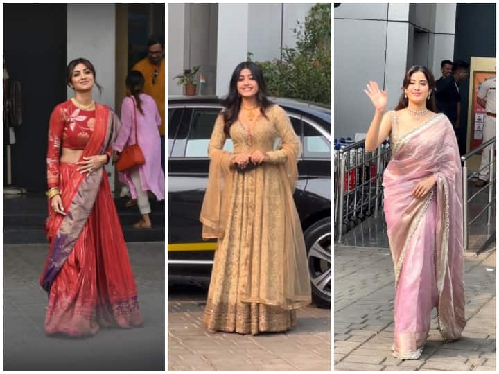 From Shilpa to Rashmika Mandanna, these beauties were spotted in traditional looks at the airport.