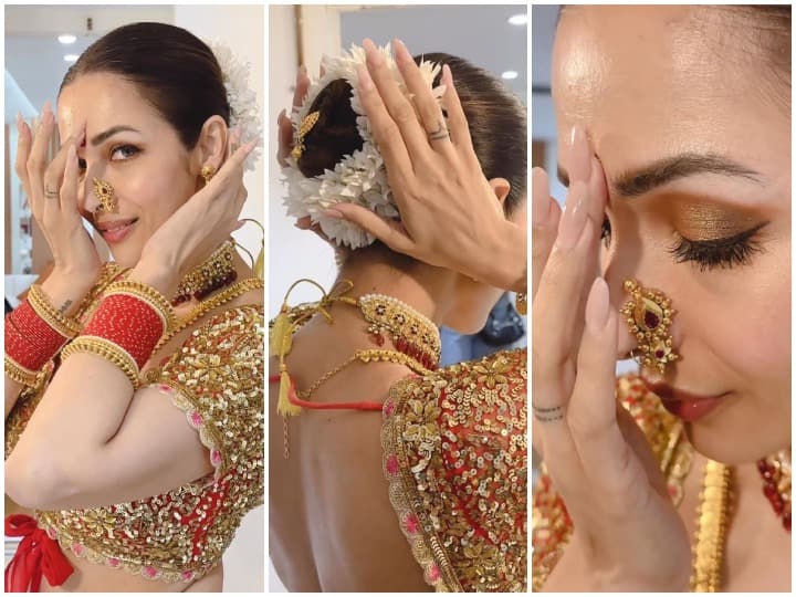 Malaika Arora dressed like a bride with anklets in her feet and Gajra in her hair, see beautiful pictures