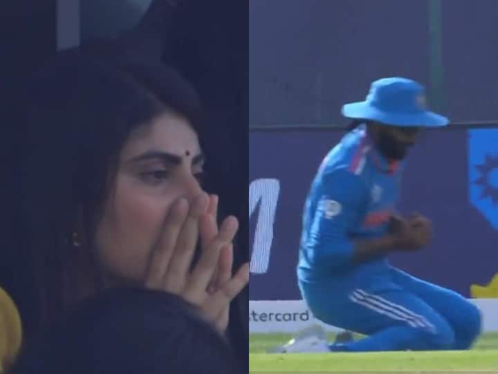 Ravindra Jadeja missed a very simple catch, wife Rivaba was also stunned, reaction going viral