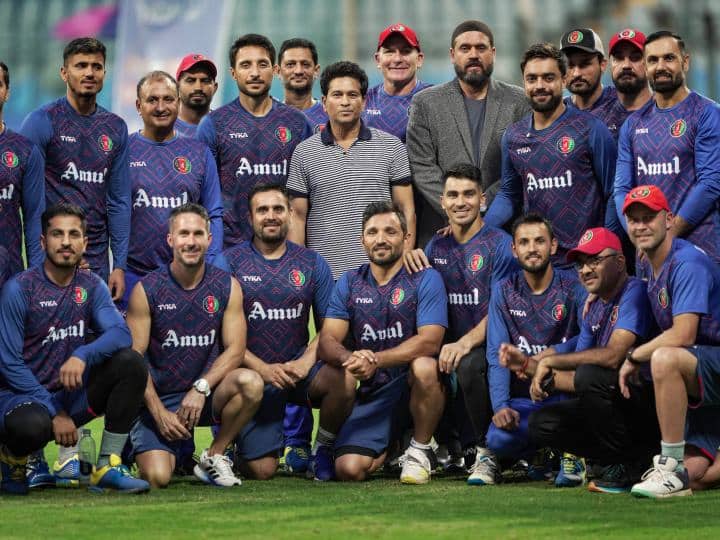 Afghan players got tips from Sachin before the match against Australia, see pictures
