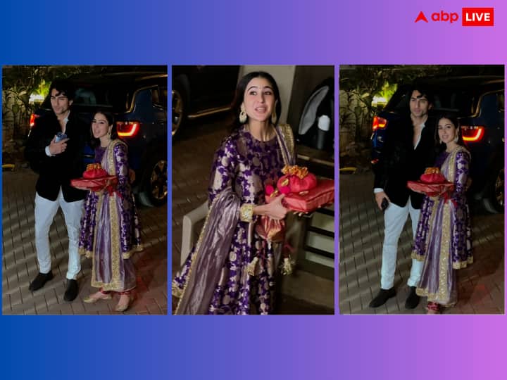 Sara Ali Khan arrives at Saif-Kareena's house to enjoy Diwali party, wreaks havoc in Nawabi look