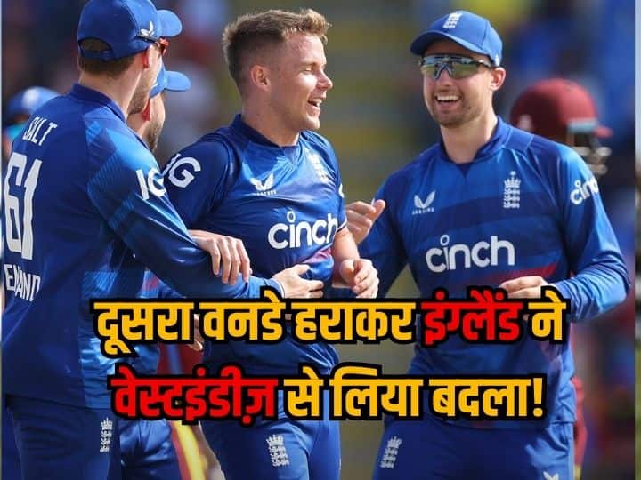 England counterattacked in the second ODI, all out West Indies cheaply and defeated them by 6 wickets.