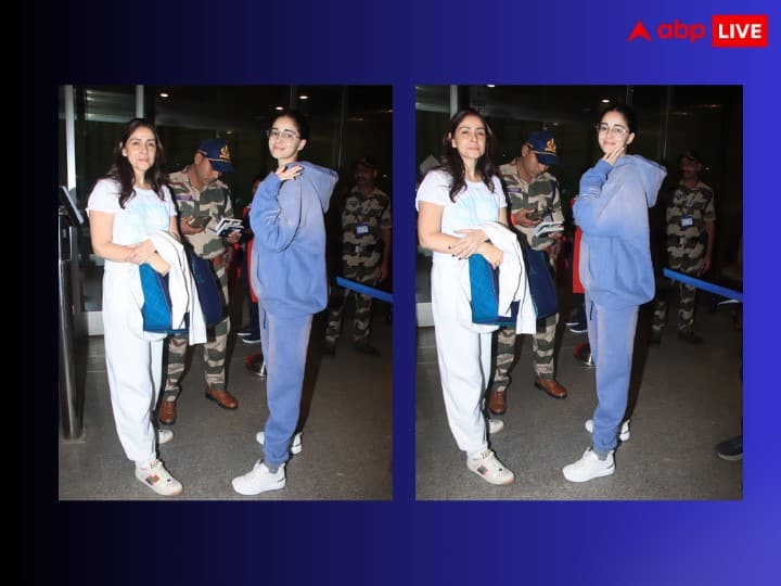 Ananya Pandey was spotted at the airport with her mom Bhavna Pandey, looked very cute even in a simple look.