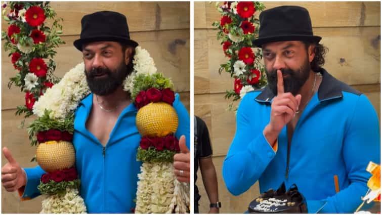 Bobby Deol became Abrar of 'Animal' and celebrated his birthday with the paparazzi, celebrated with a 5-storey cake.