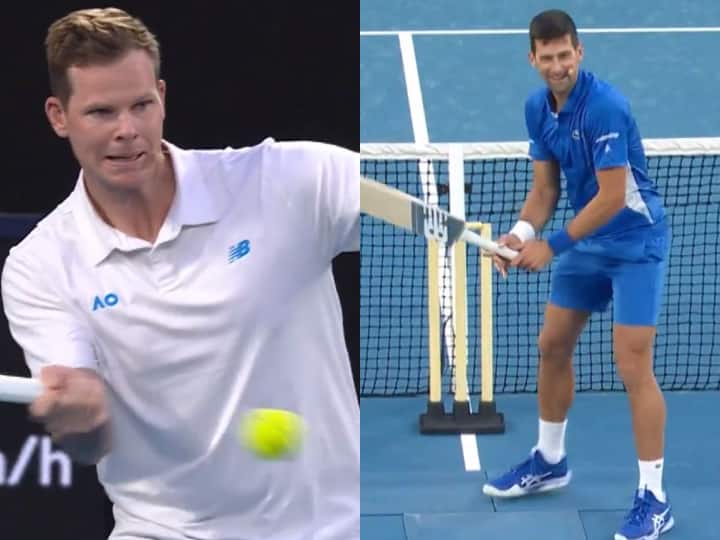 Cricket and tennis played in the same ground, Djokovic-Smith together looted the party, video