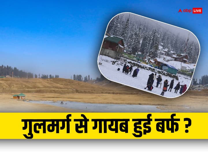 How did the snow disappear from Kashmir's paradise Gulmarg in the extreme cold?  Only mud and stones are visible