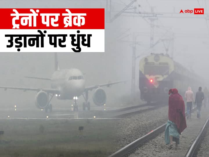 Visibility less than 200 meters in 22 cities, flights and trains delayed, mercury drops further due to rain in UP-MP