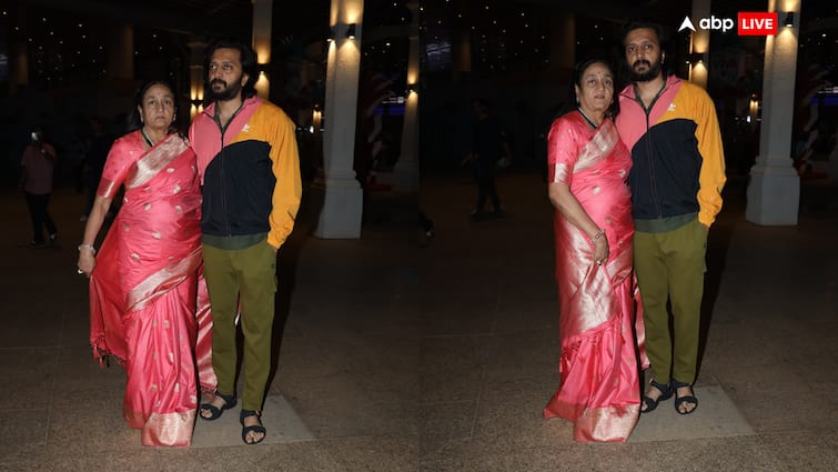 Riteish Deshmukh reached Goa with his mother to attend Jackie-Rakul's wedding, spotted at Goa airport