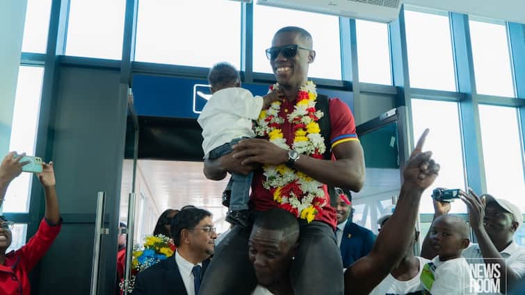 The madness of the Caribbean bowler who broke Australia's back in Gabba is on the seventh sky, got a grand welcome at home.