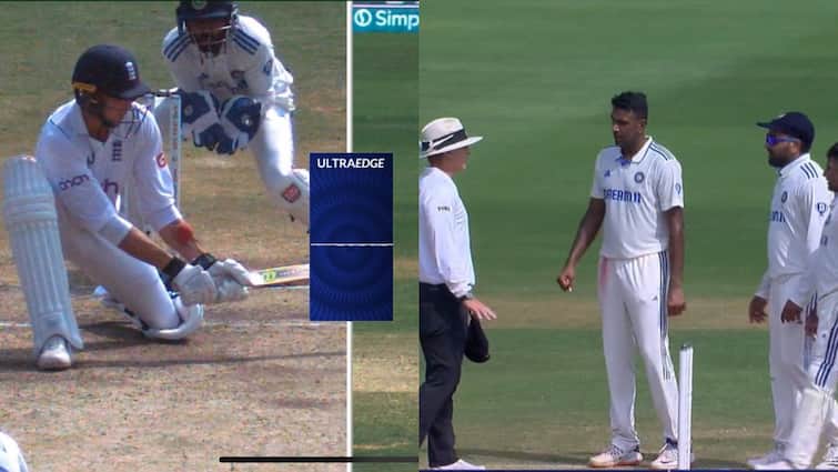 There was a ruckus on Ashwin's 500th wicket, first the umpire gave out and then not out;  Rohit DRS check again...