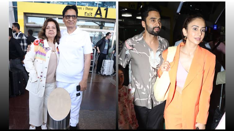 Vasu Bhagnani reached Goa with his wife for the wedding of son Jackie, future daughter-in-law Rakul Preet Singh was seen in this dress.