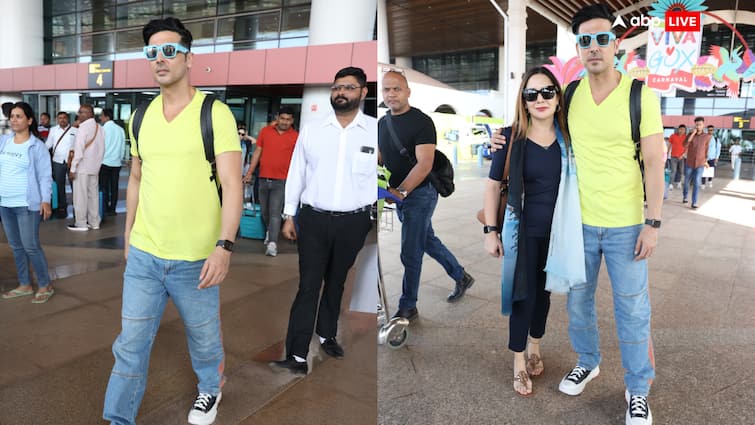 Zayed Khan reached Goa with his wife for Rakul-Jackie's wedding, couple spotted at the airport