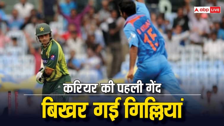 Bhuvneshwar Kumar did wonders on the first ball of his career, in-swing and the wickets were shattered.