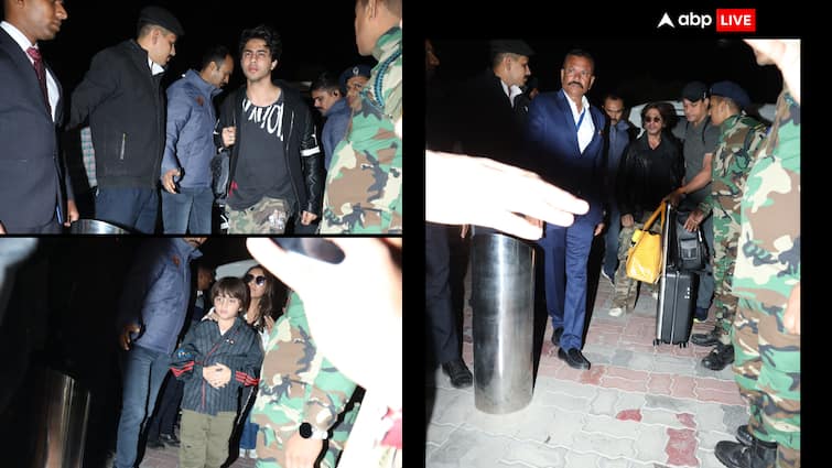 Shahrukh Khan returned to Mumbai with family, Aryan and Abram showed their swag